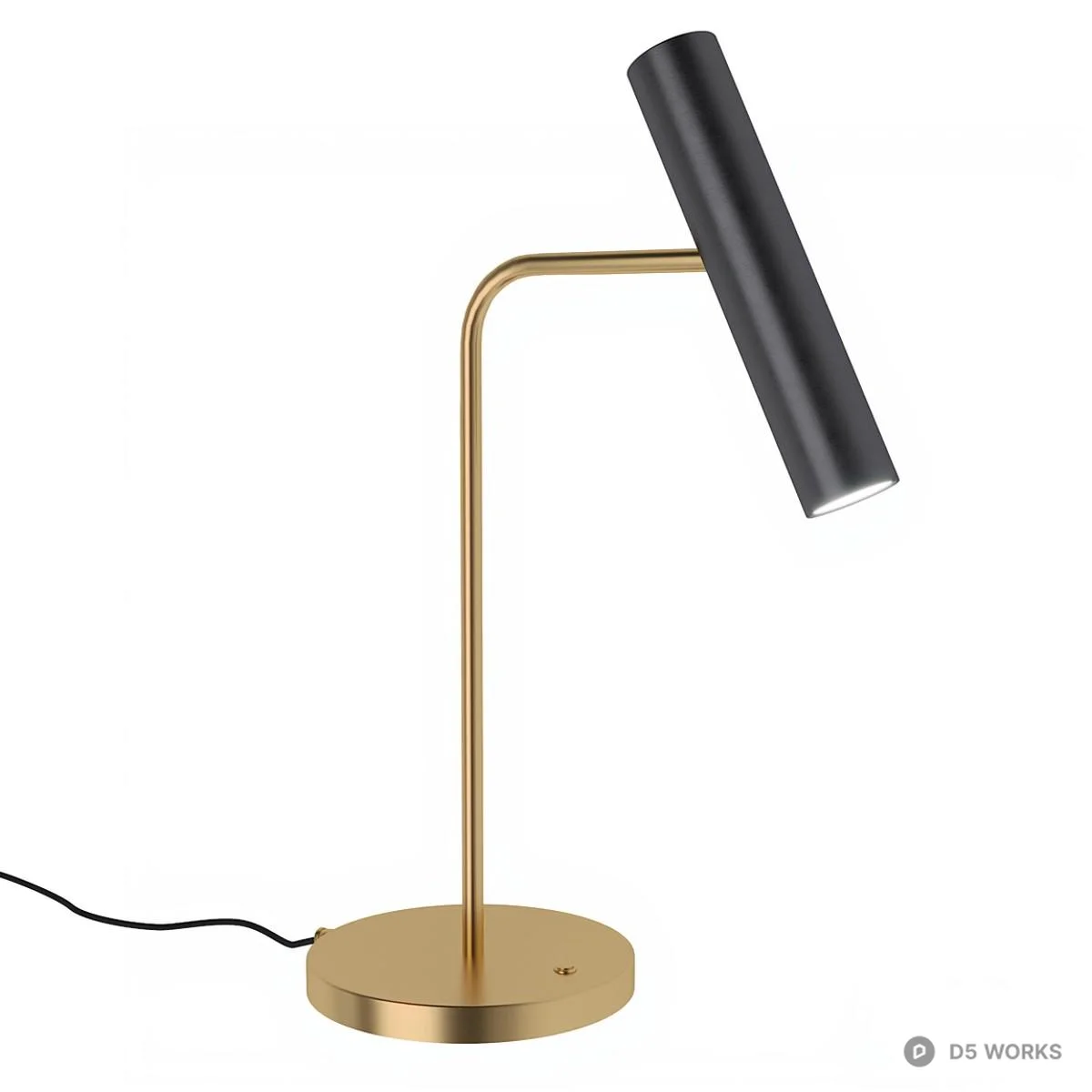 Brass Minimalist Desk Lamp 3d model thumbnail 2