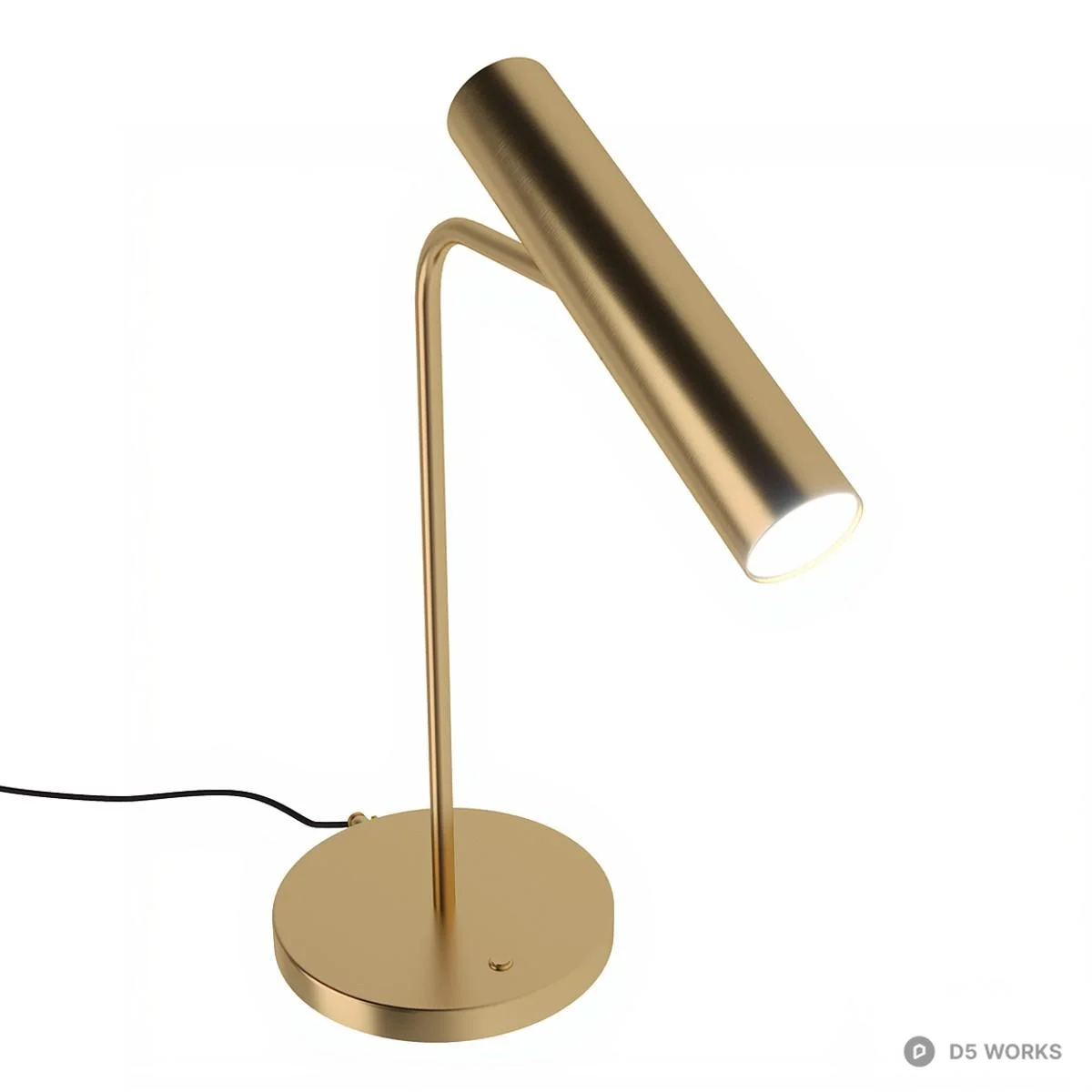 Brass Minimalist Desk Lamp 3d model thumbnail 6