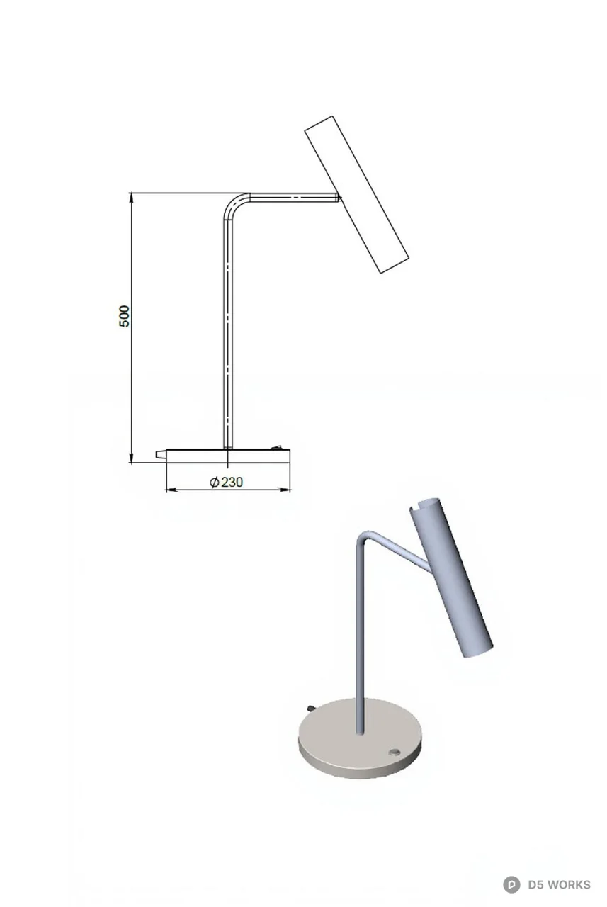 Brass Minimalist Desk Lamp 3d model thumbnail 7