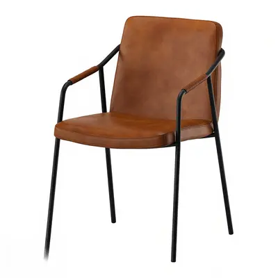 Minimalist Leather Dining Chair 3d model