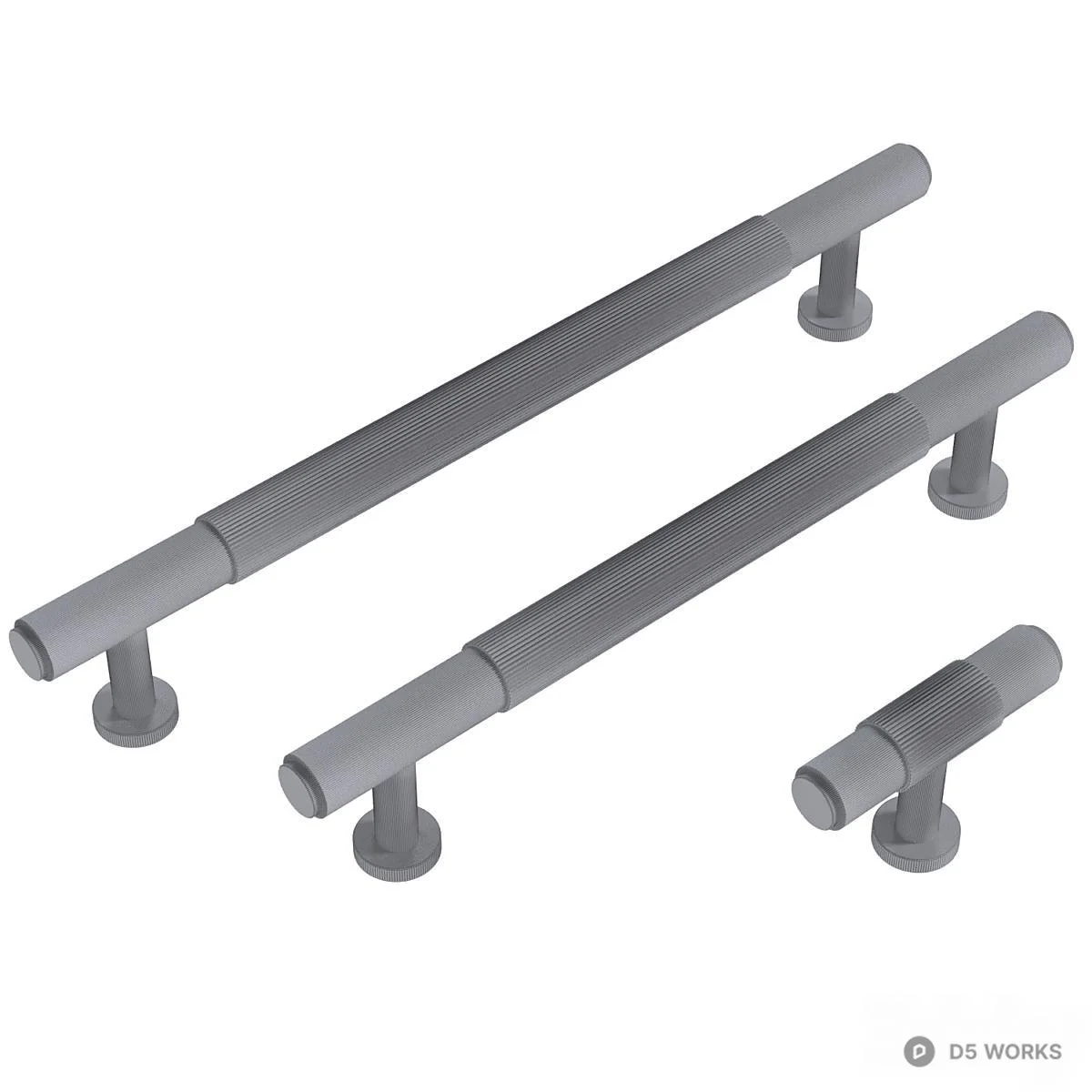 Matte Black Textured Cabinet Pull Handle 3d model thumbnail 3