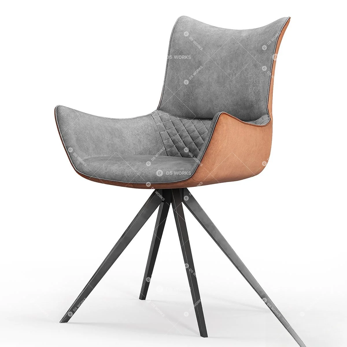 Modern Study Chair 3d model thumbnail 7