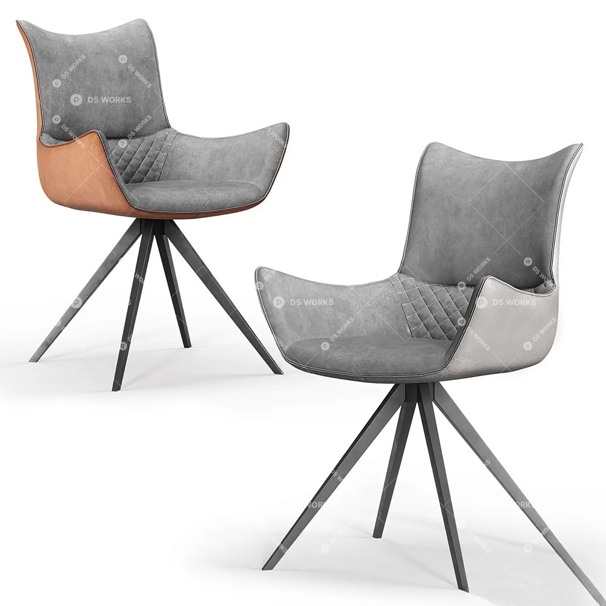 Modern Study Chair 3d model thumbnail 2