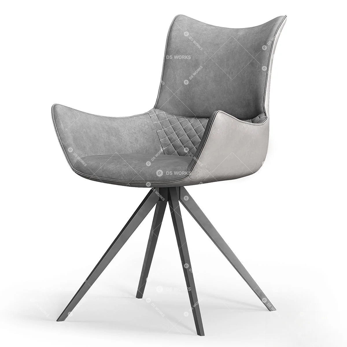 Modern Study Chair 3d model thumbnail 3