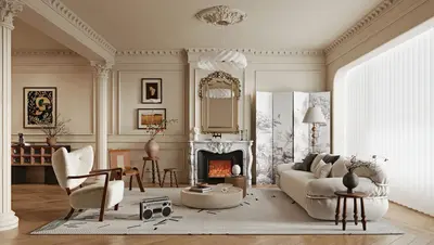 Mid-Century Modern Home Living Room