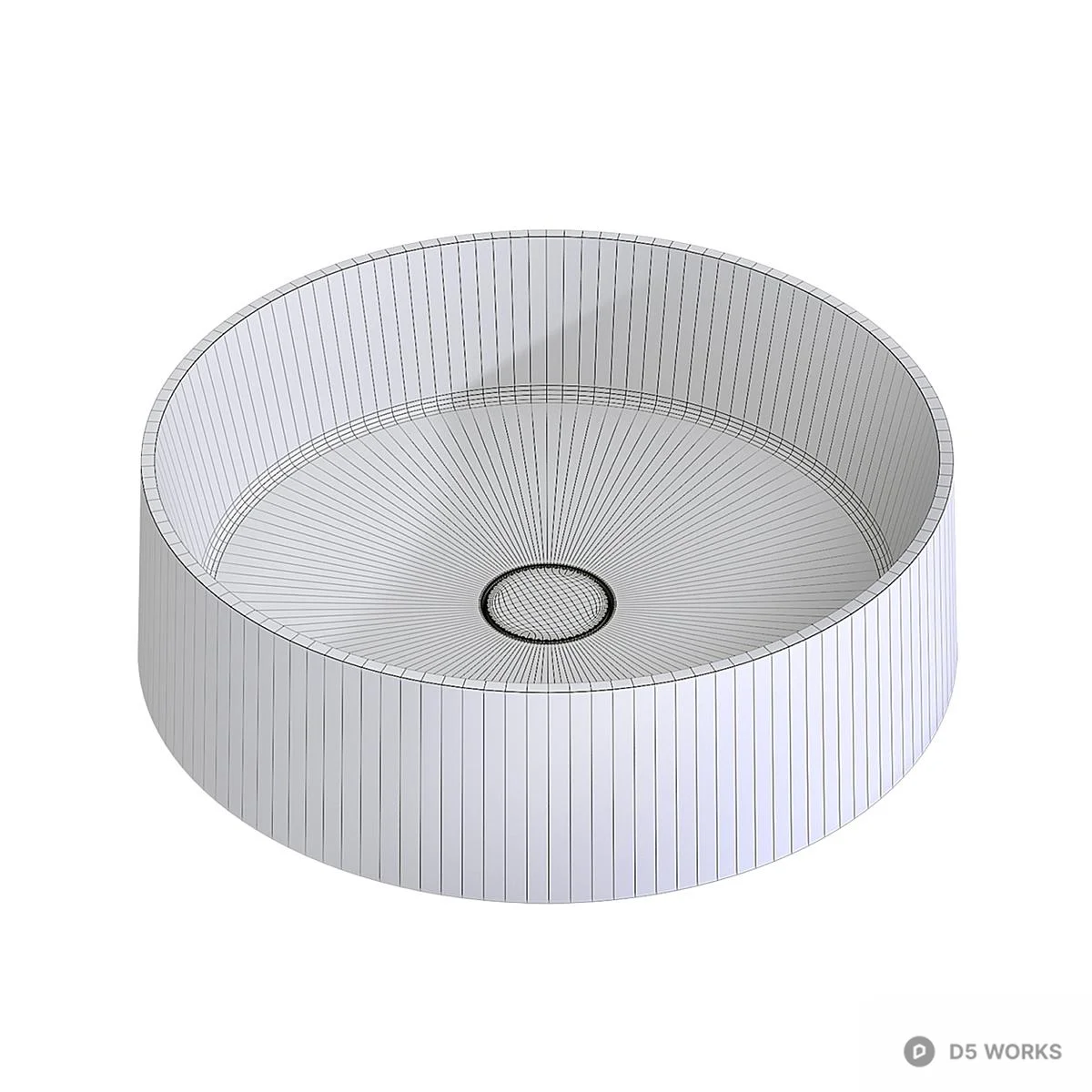 Minimalist Round Vessel Sink 3d model thumbnail 3