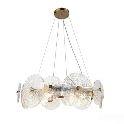 Modern Glass Disc Chandelier 3d model