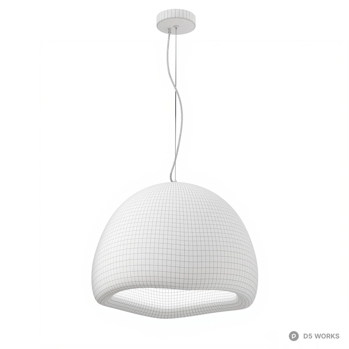 Textured Concrete Pendant Lamp 3d model thumbnail 2