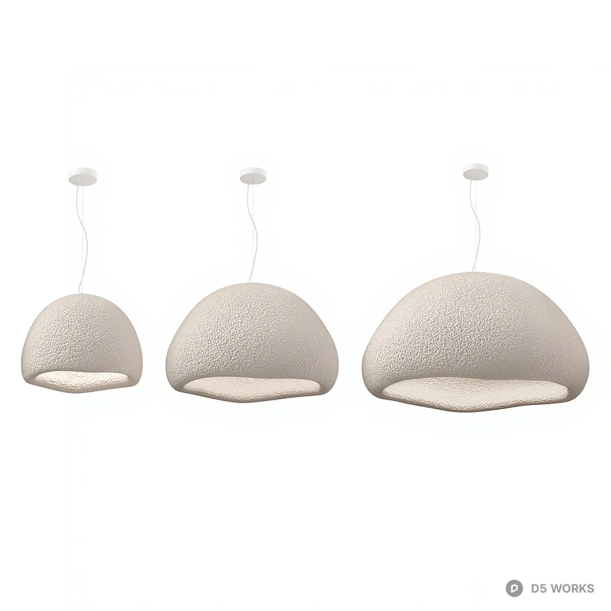 Textured Concrete Pendant Lamp 3d model thumbnail 3