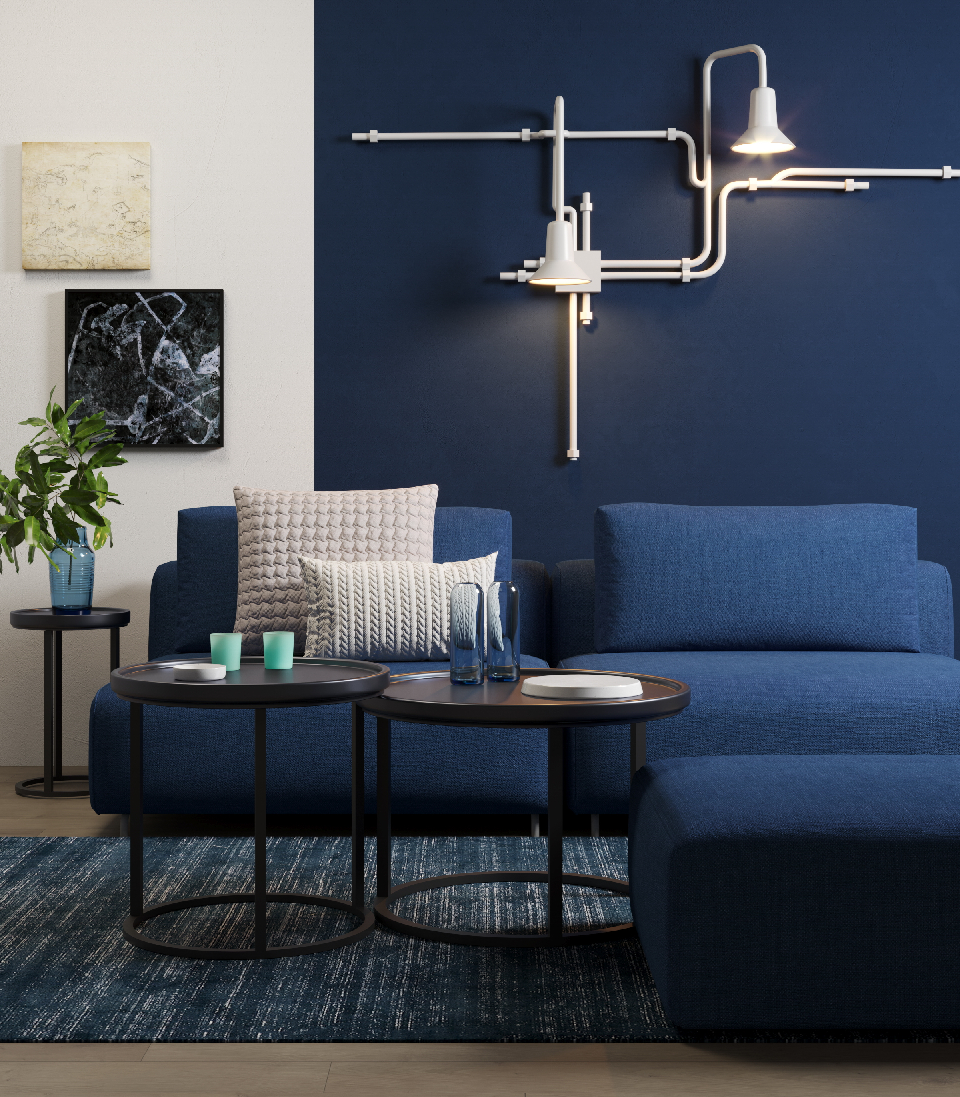 Modern Sofa & Side Table Set