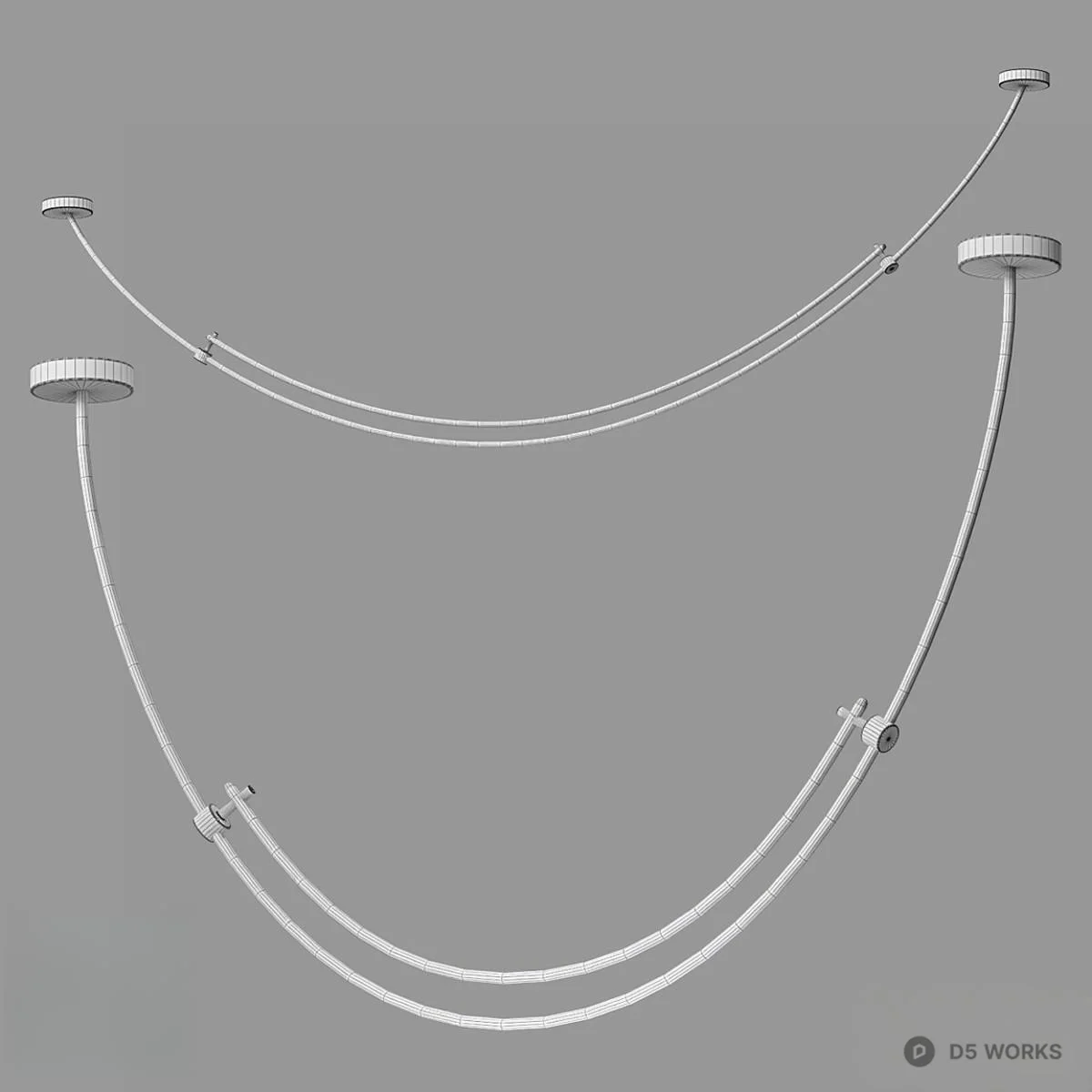 Minimalist Linear Suspension Light 3d model thumbnail 2