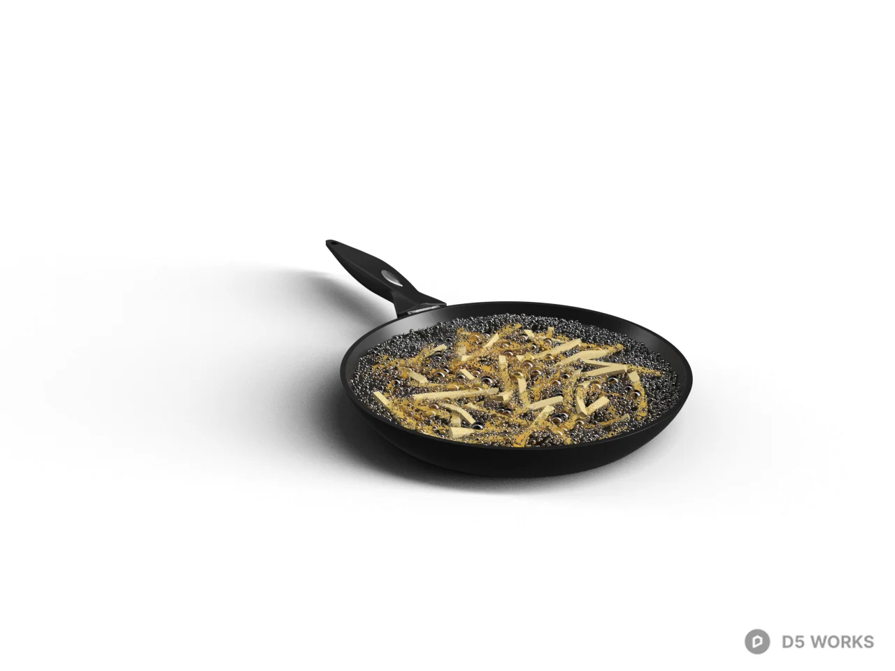 Frying Pan With Stir Fried Ingredients 3d model - Image 1
