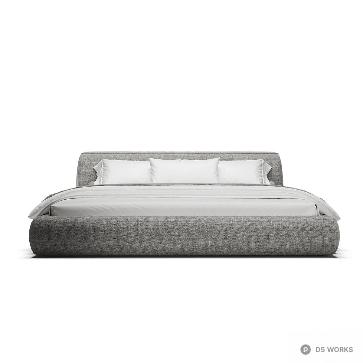 Minimalist Upholstered Double Bed 3d model thumbnail 4