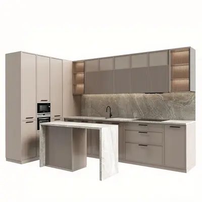 Contemporary Kitchen Cabinet Set 3d model