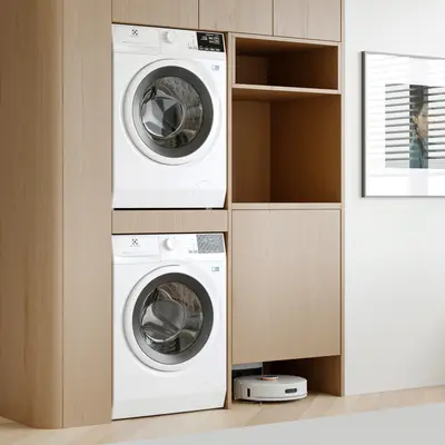 Minimalist Wooden Laundry Cabinet 3d model