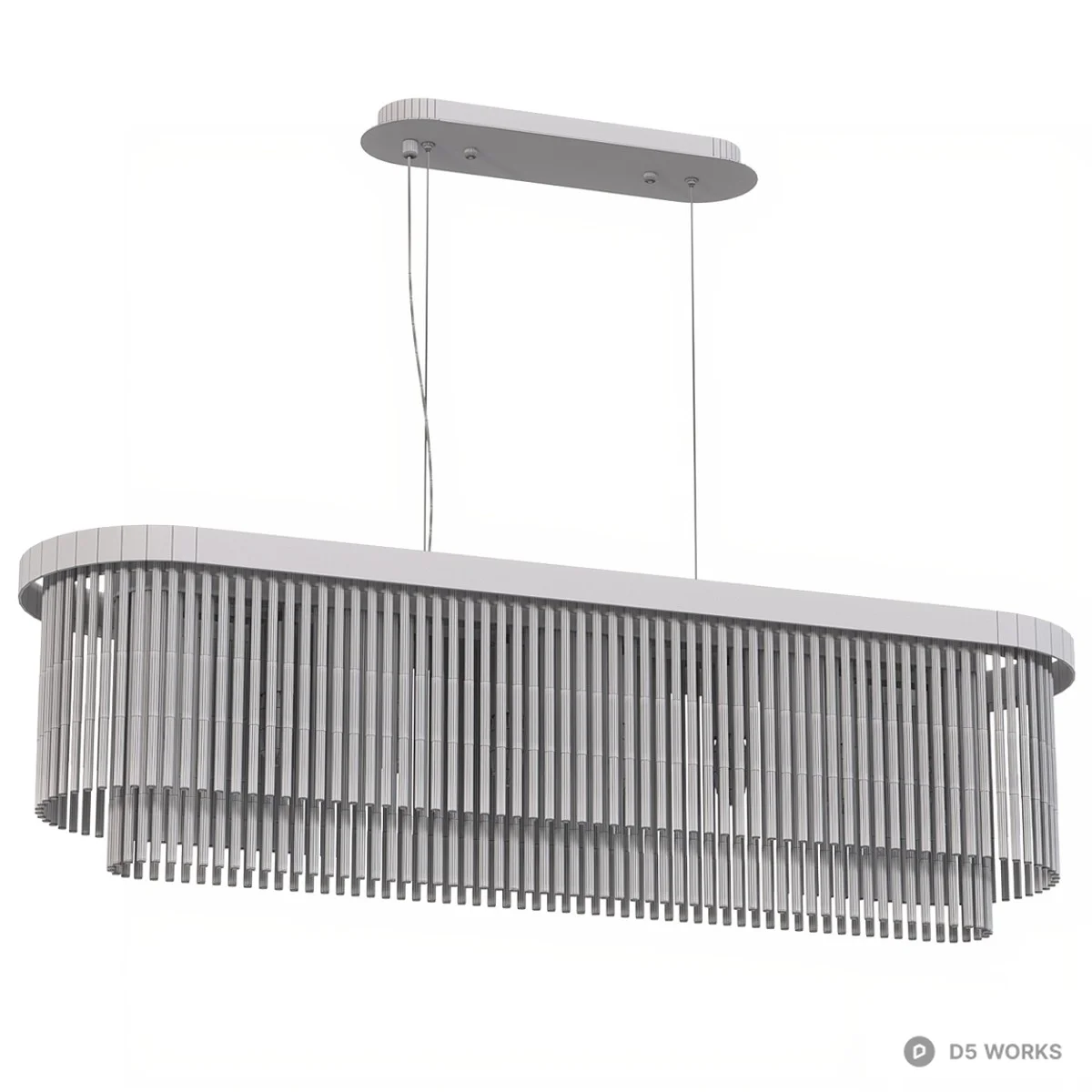 Brass Frame Acrylic Rod Pendant Light 3d model thumbnail 2