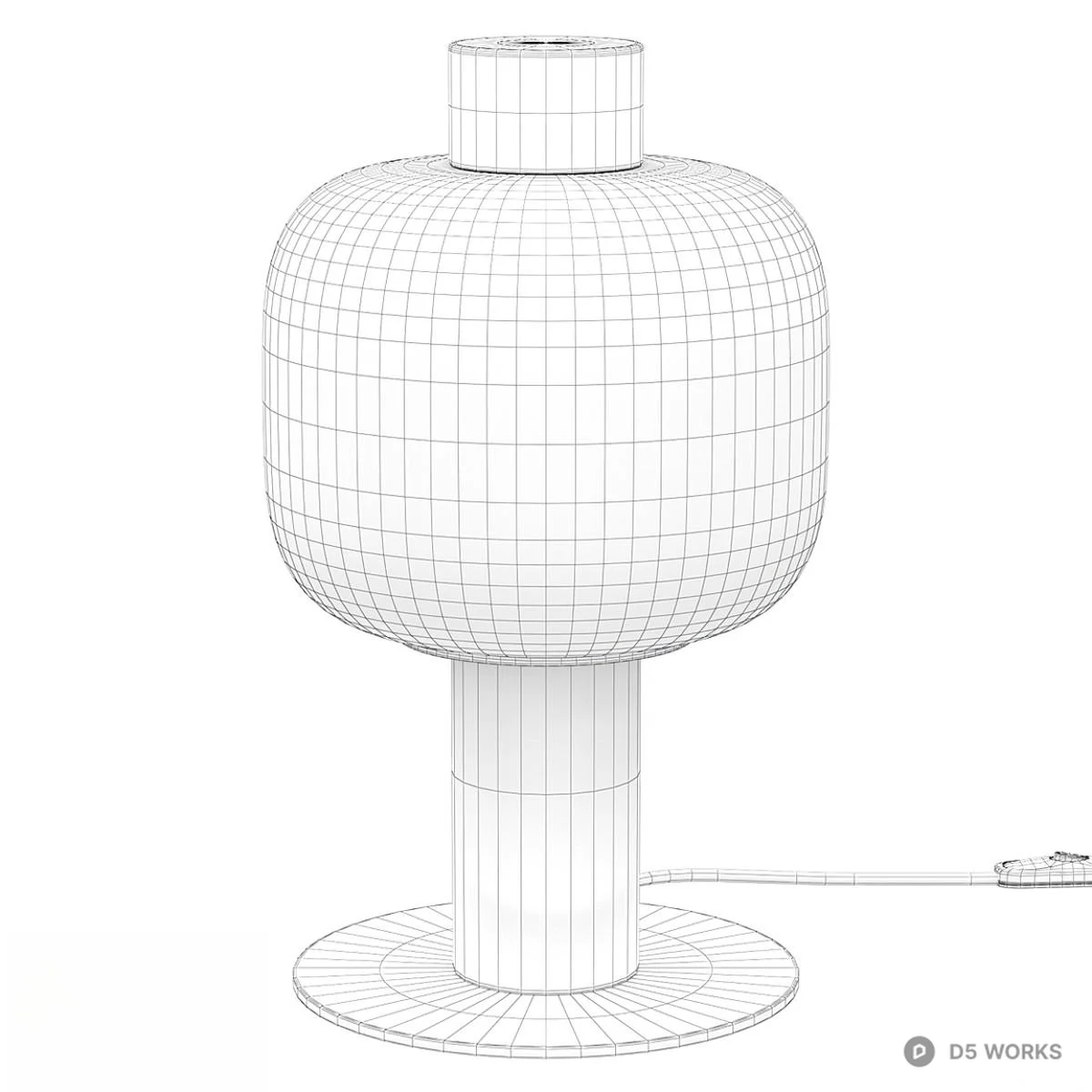 Minimalist Glass Table Lamp 3d model thumbnail 2