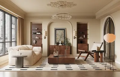 Mid-Century Modern French Home Living Room