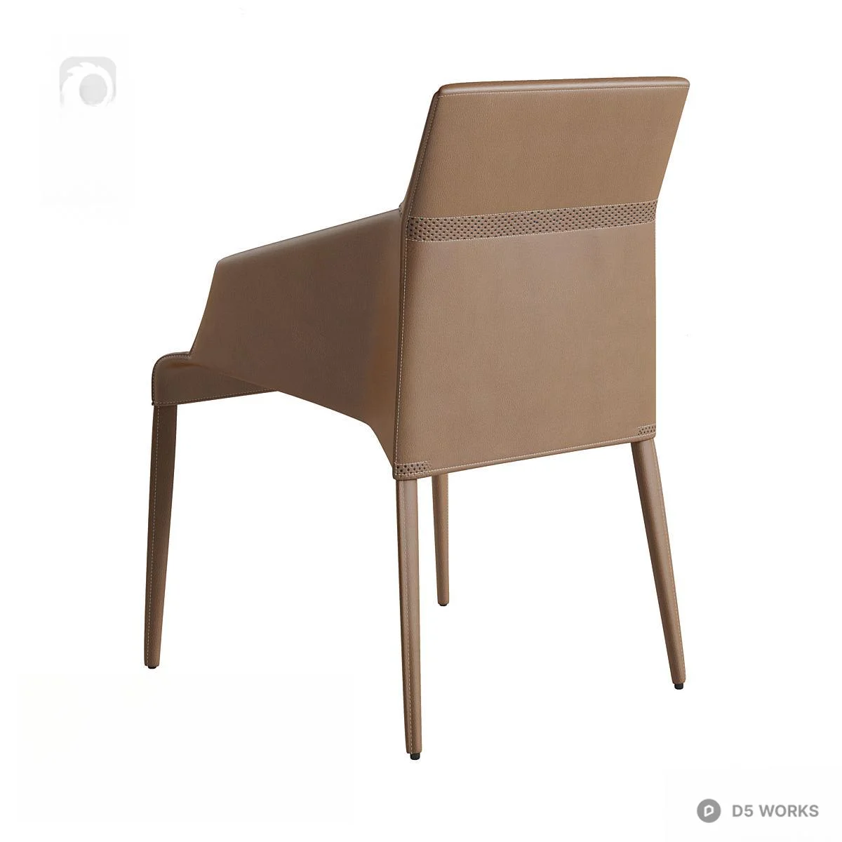 Modern Leather Dining Chair 3d model thumbnail 2