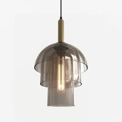 Layered Smoke Glass Pendant Lamp 3d model