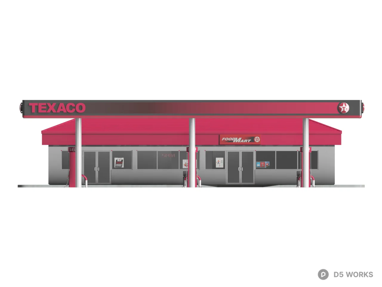 Petrol Station 3d model thumbnail 2