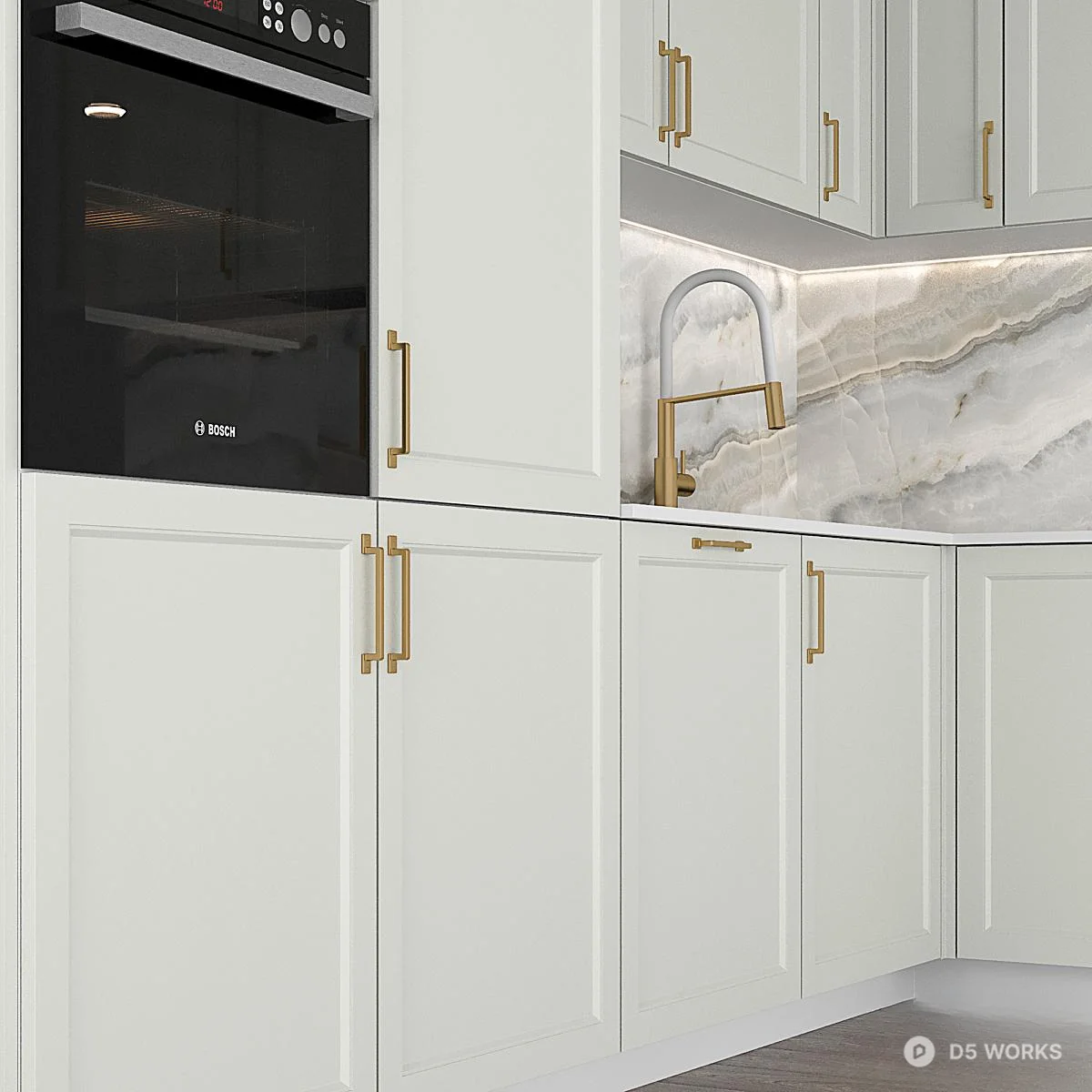 Minimalist White Cabinet Combination 3d model thumbnail 2