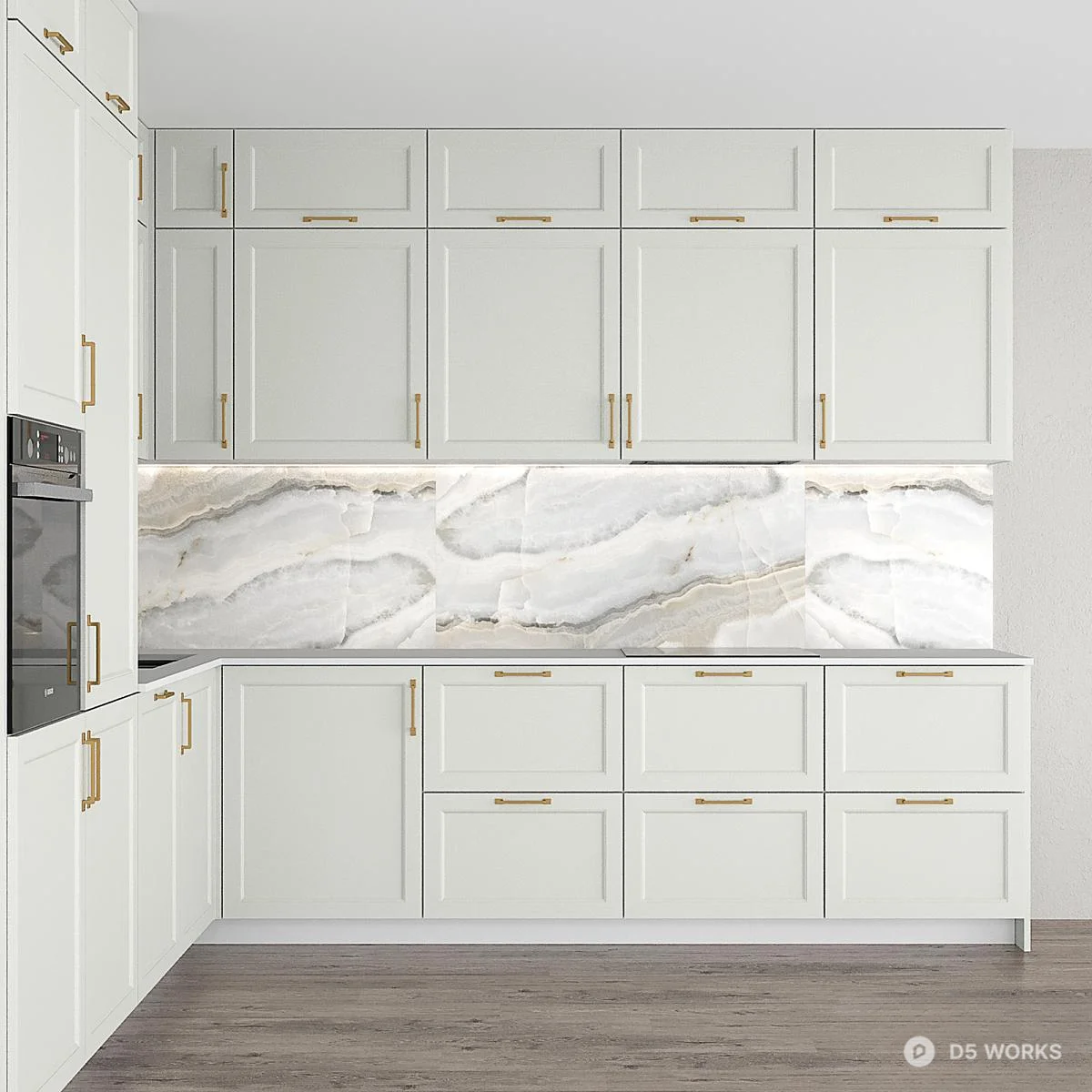 Minimalist White Cabinet Combination 3d model thumbnail 3