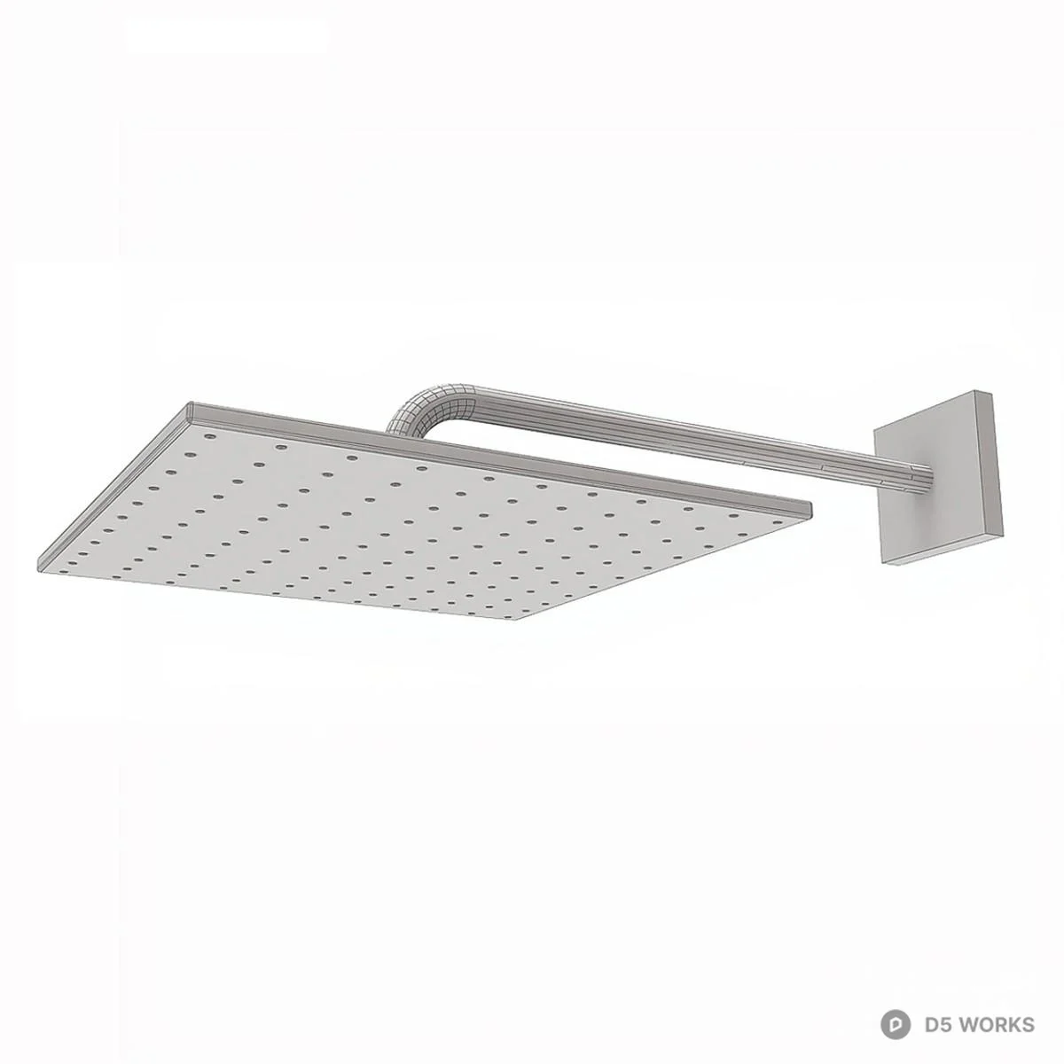 Square Rainfall Showerhead 3d model thumbnail 2