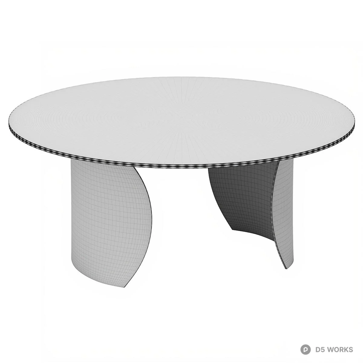 Marble Top Coffee Table with Sculptural Base 3d model thumbnail 2