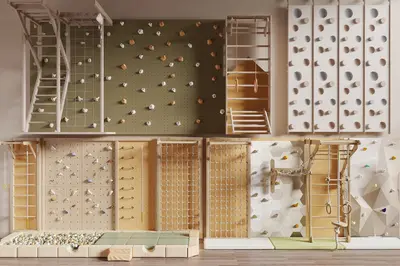 Modern Wooden Playground Equipment Set