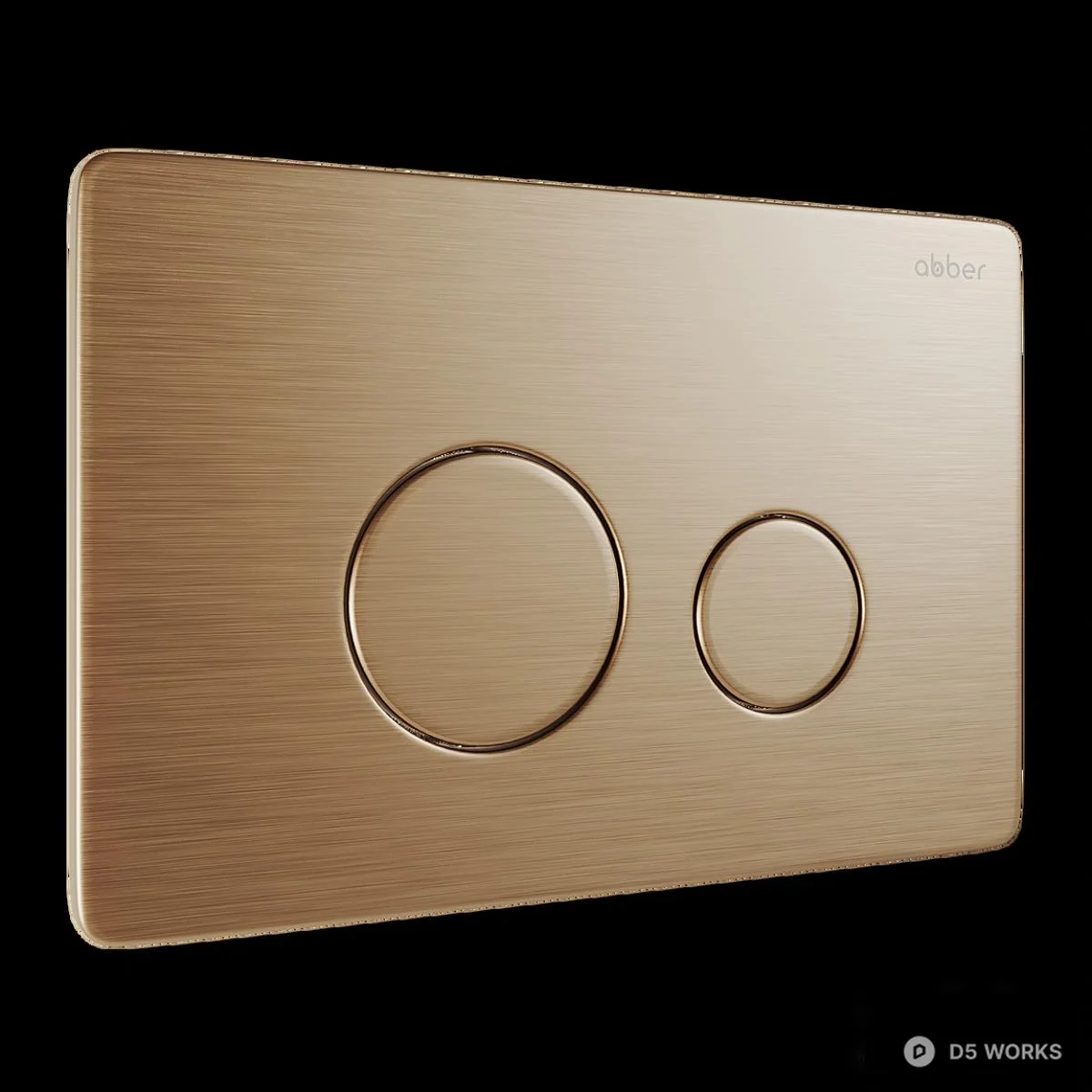 Brushed Gold Dual Button Shower Control Panel 3d model - Image 1
