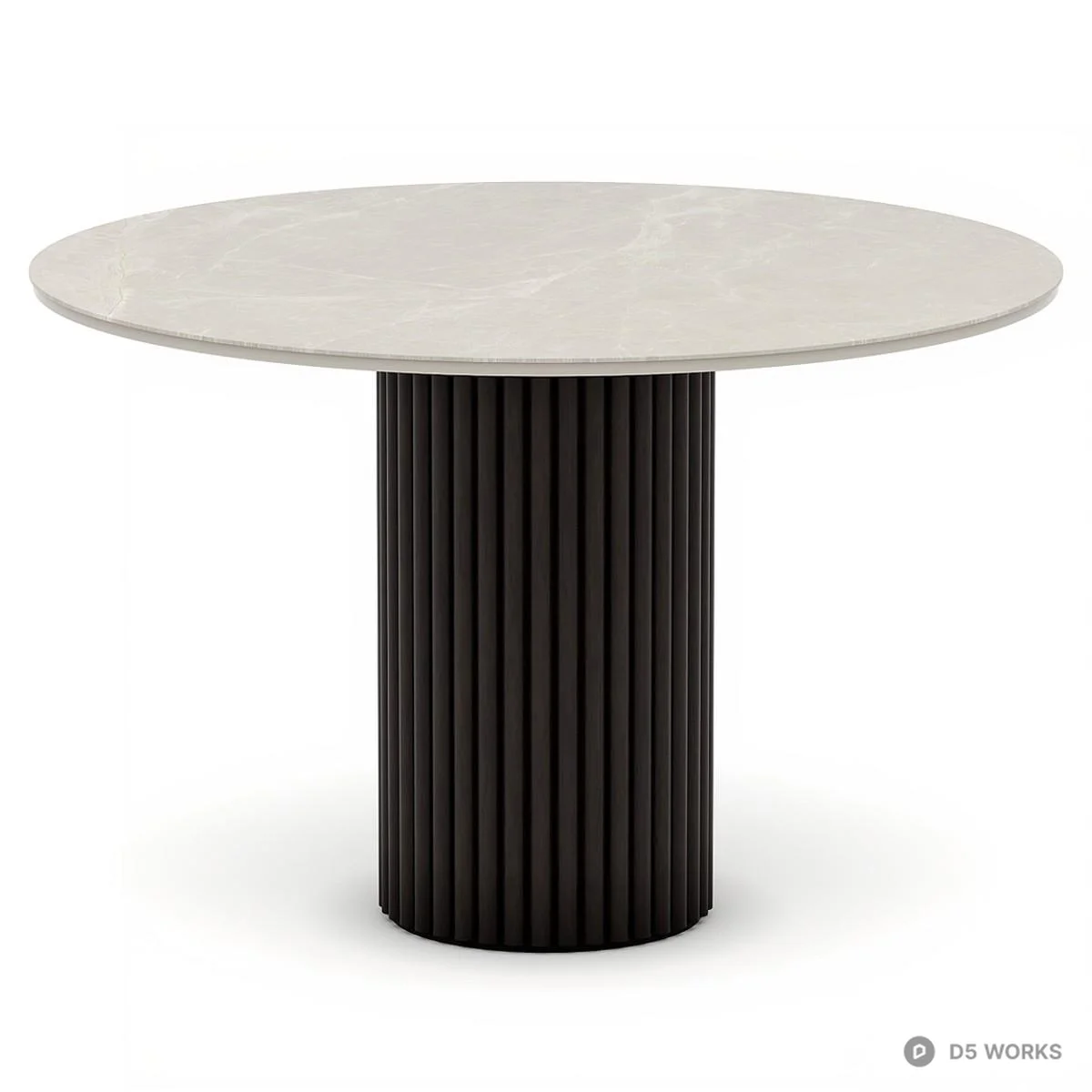 Marble Top Dining Table With Fluted Base 3d model thumbnail 3