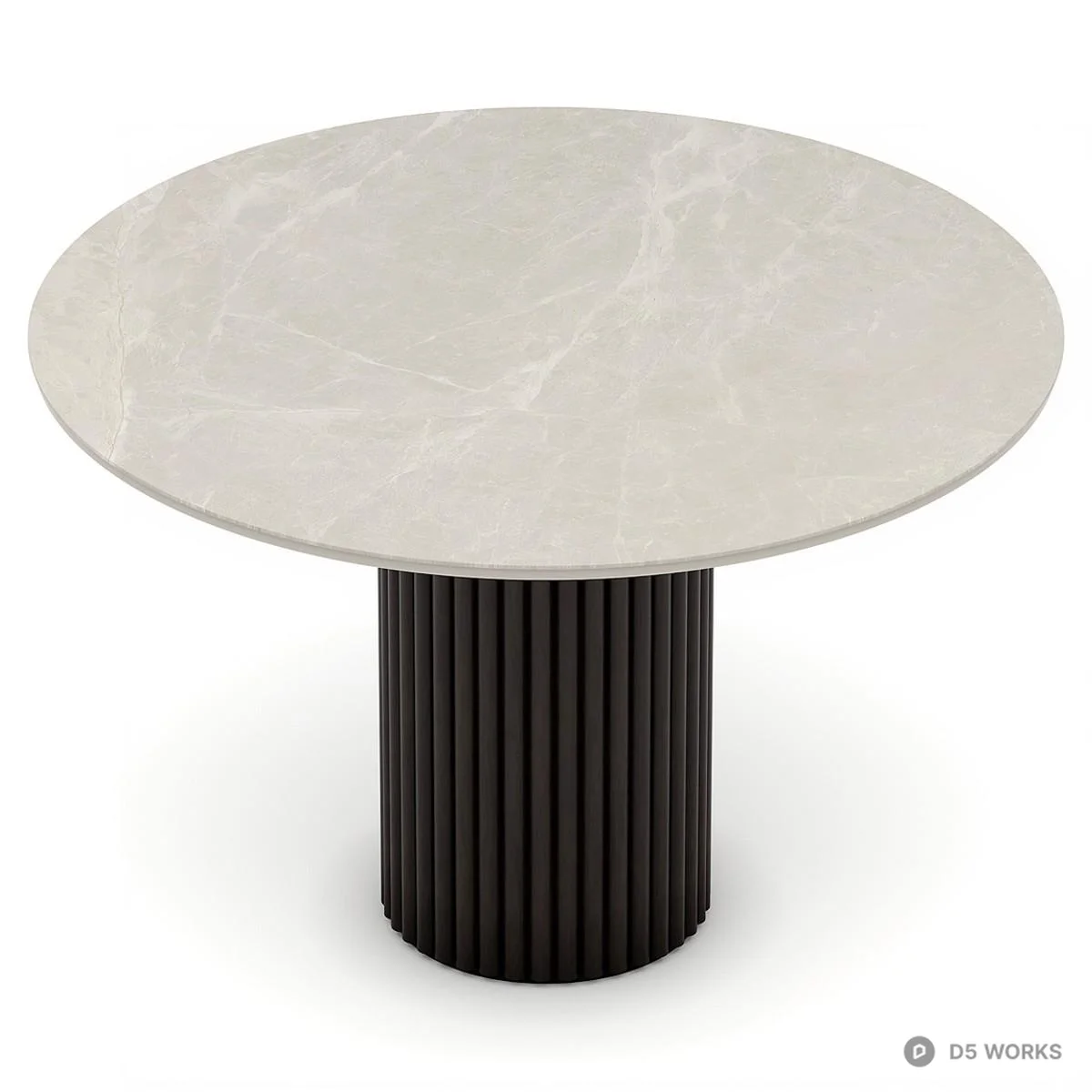 Marble Top Dining Table With Fluted Base 3d model thumbnail 4