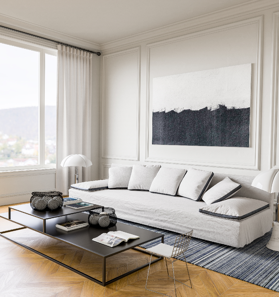 Modern Sofa & Side Table Set