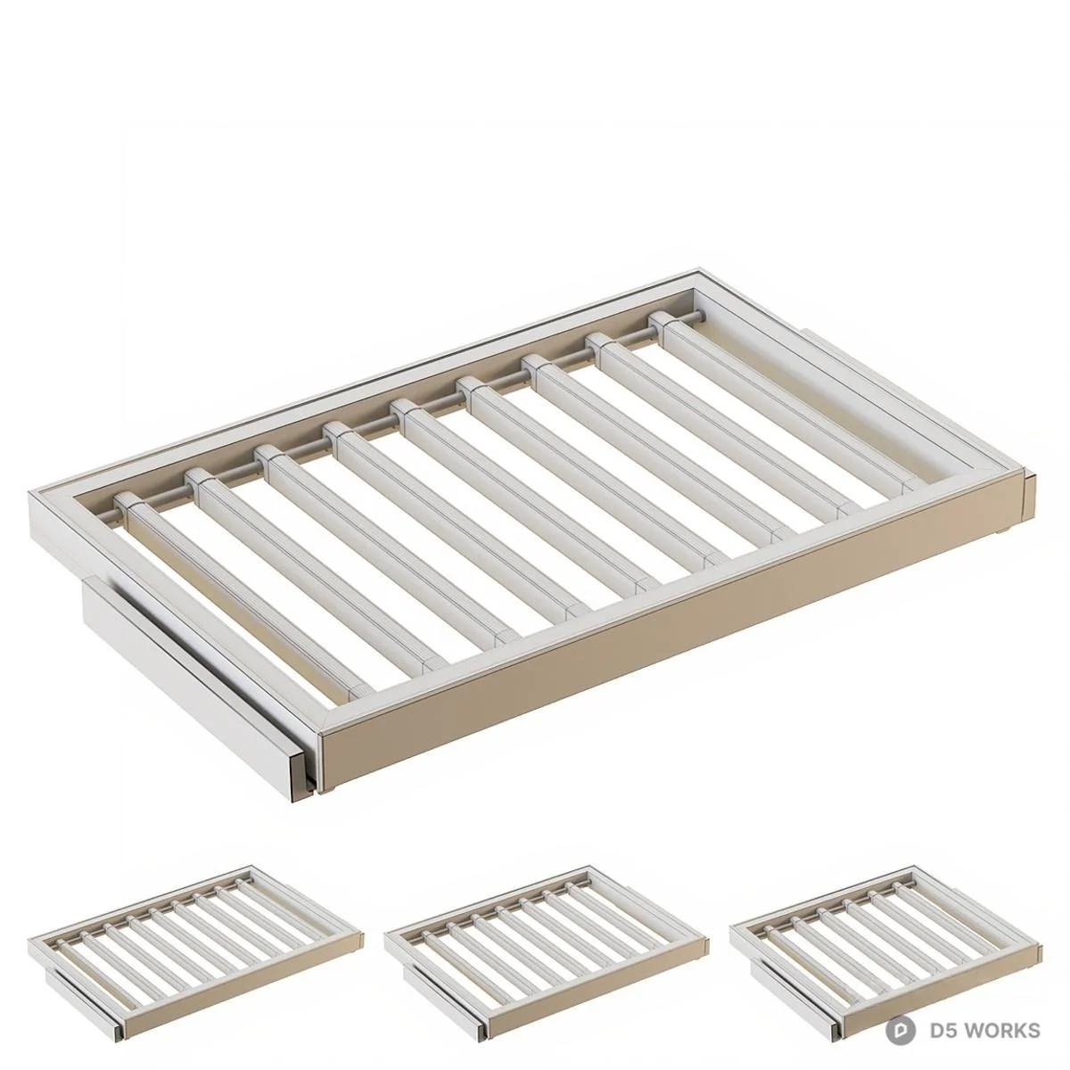Minimalist Stainless Steel Drying Rack 3d model thumbnail 3