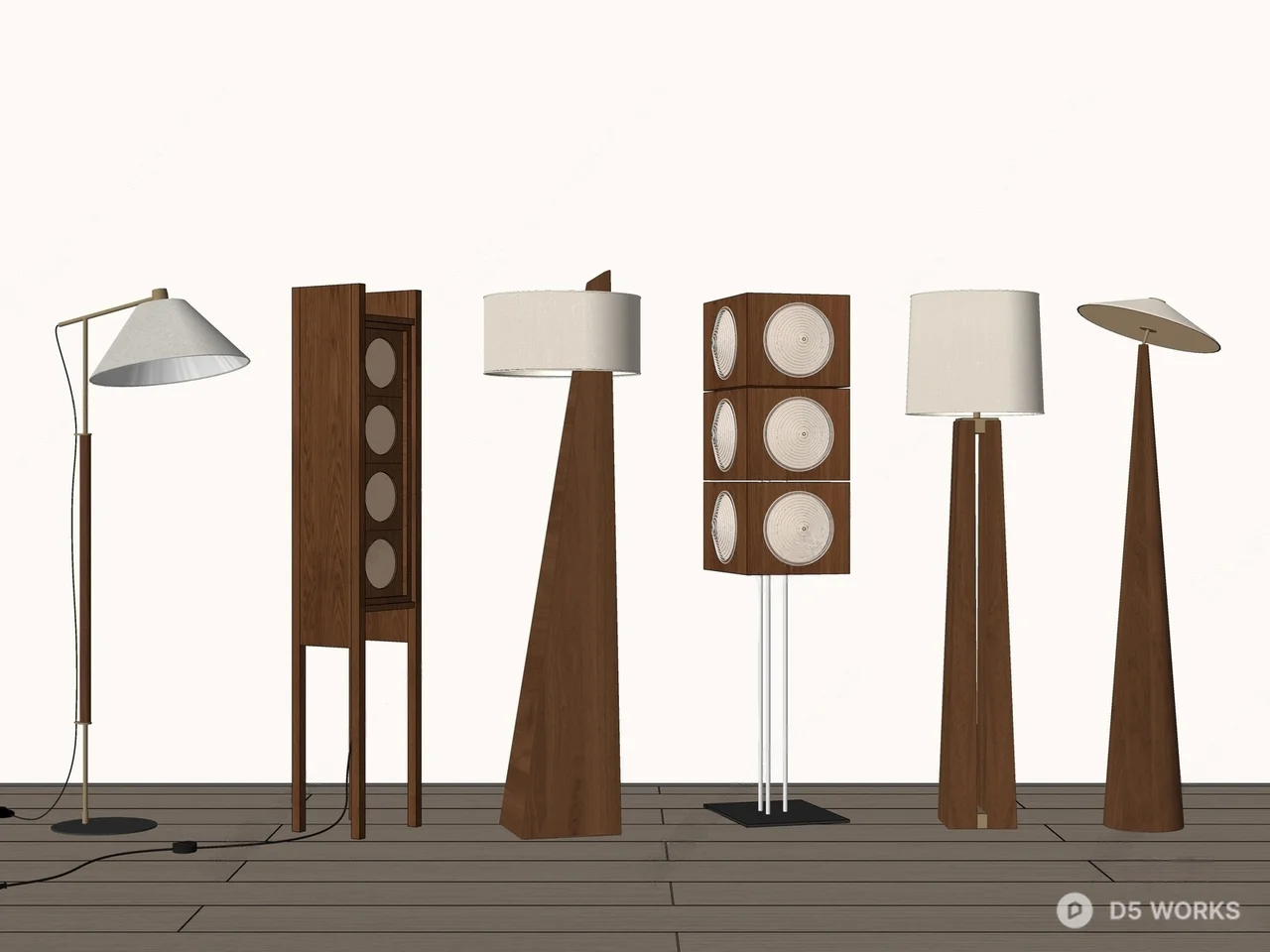 Mid Century Modern Floor Lamp 3d model thumbnail 2