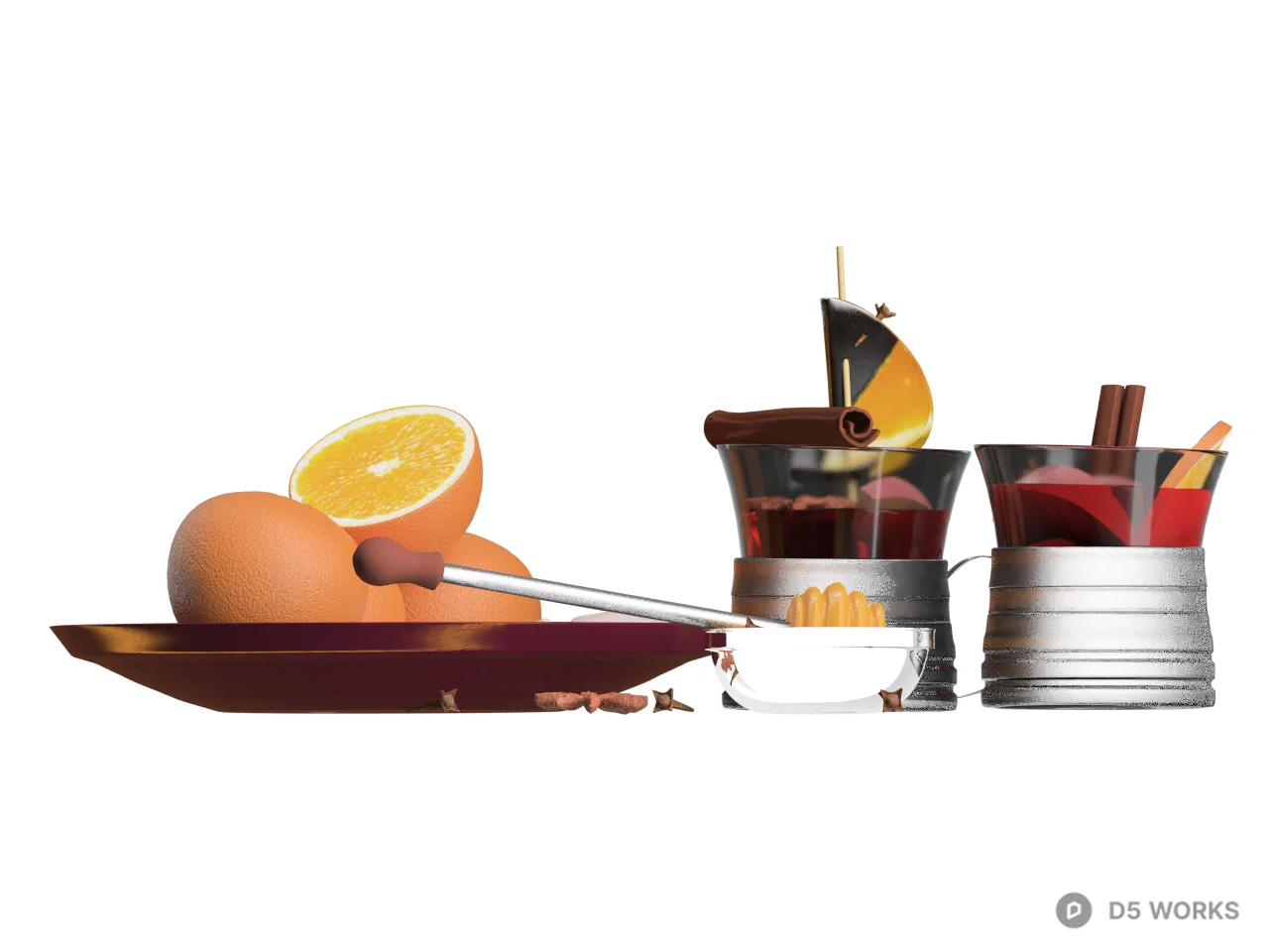 Fruit And Beverage Arrangement 3d model thumbnail 2