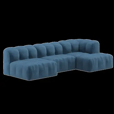 Modular Sectional Sofa With Tufted Design 3d model