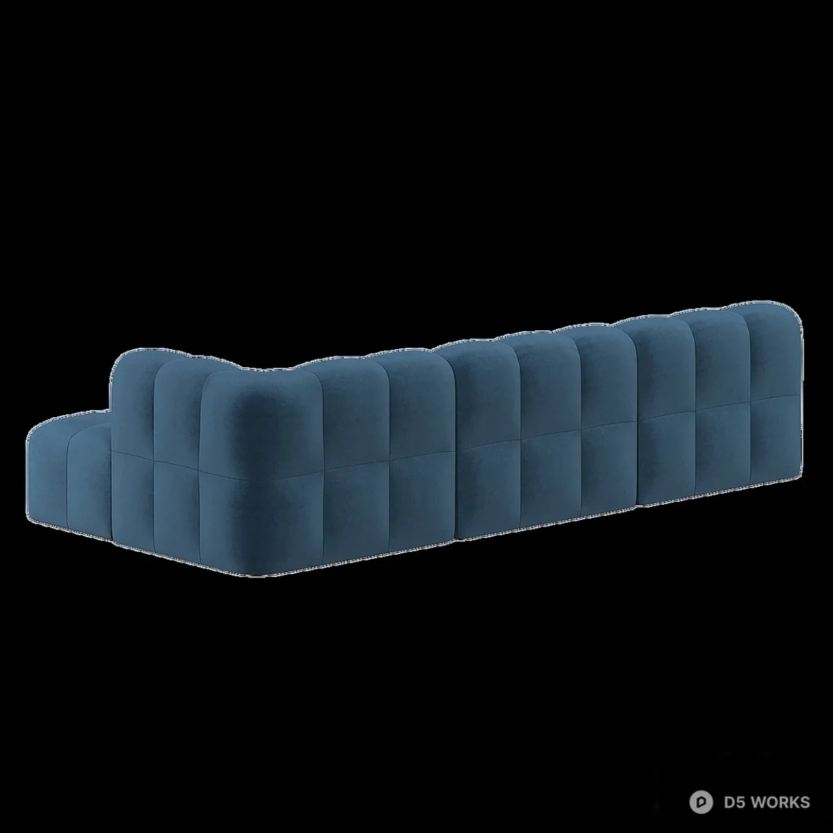 Modular Sectional Sofa With Tufted Design 3d model thumbnail 3