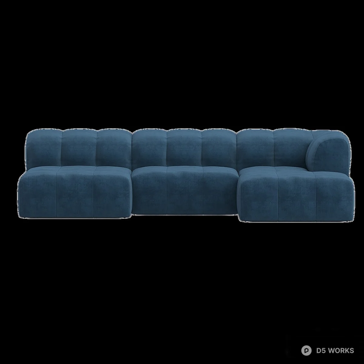 Modular Sectional Sofa With Tufted Design 3d model thumbnail 2