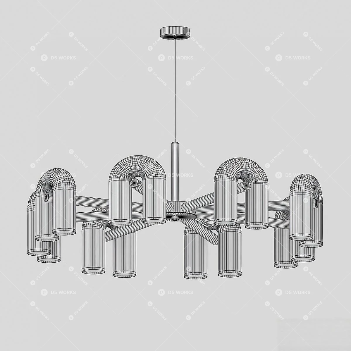 Modern Pendant Light 3d model thumbnail 2