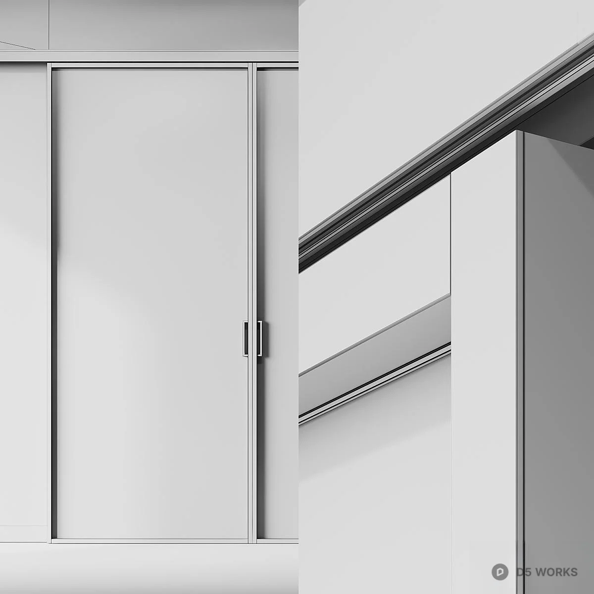 Minimalist Sliding Door 3d model thumbnail 3