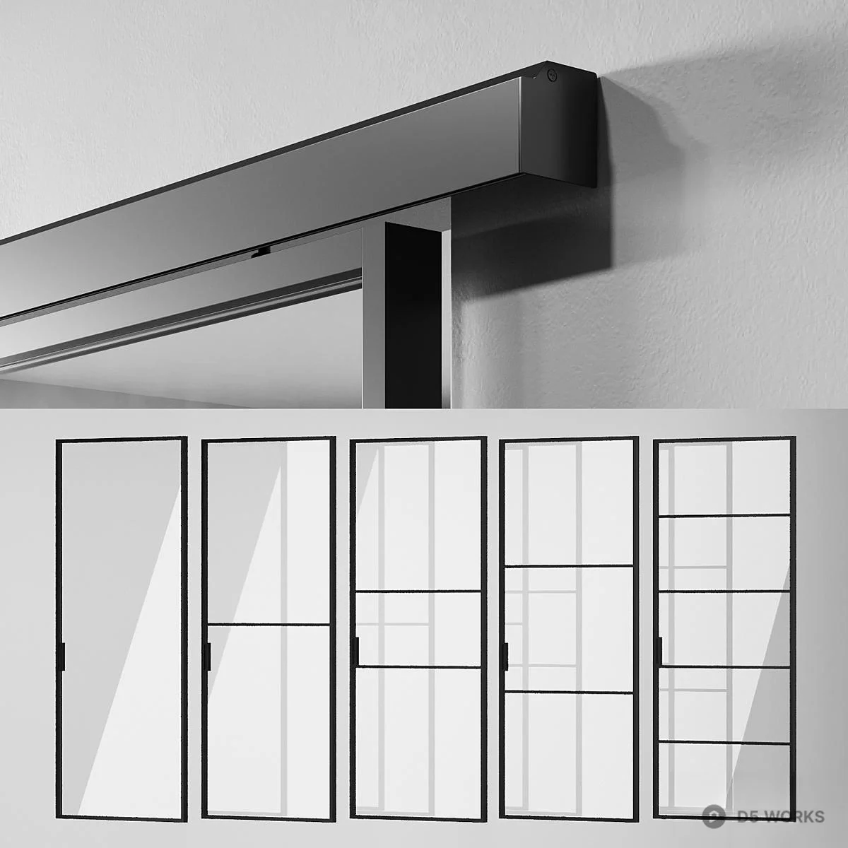 Minimalist Sliding Door 3d model thumbnail 4