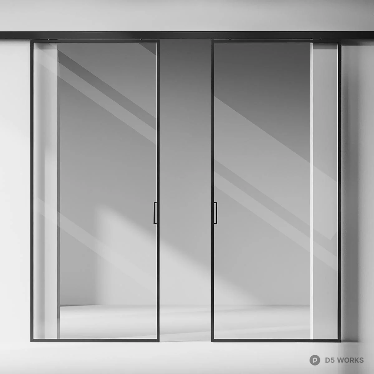 Minimalist Sliding Door 3d model thumbnail 2