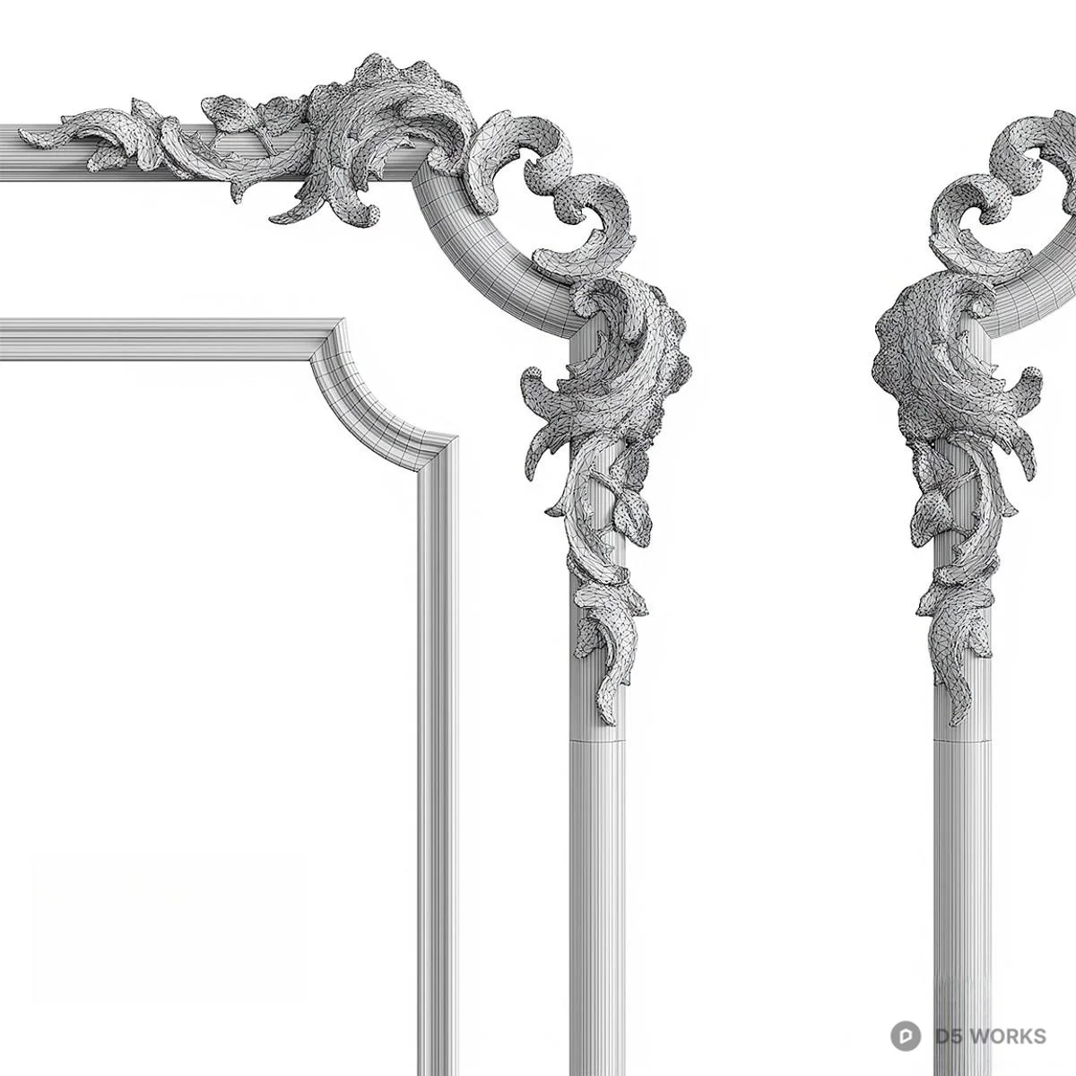 Ornate Frame Set 3d model thumbnail 2
