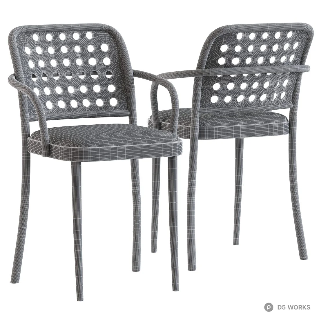Perforated Back Dining Chair 3d model thumbnail 2