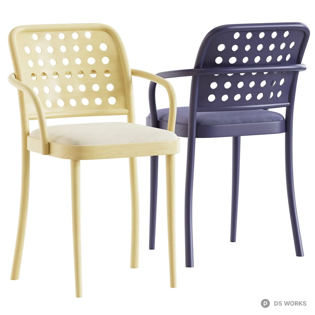 Perforated Back Dining Chair 3d model - Image 1