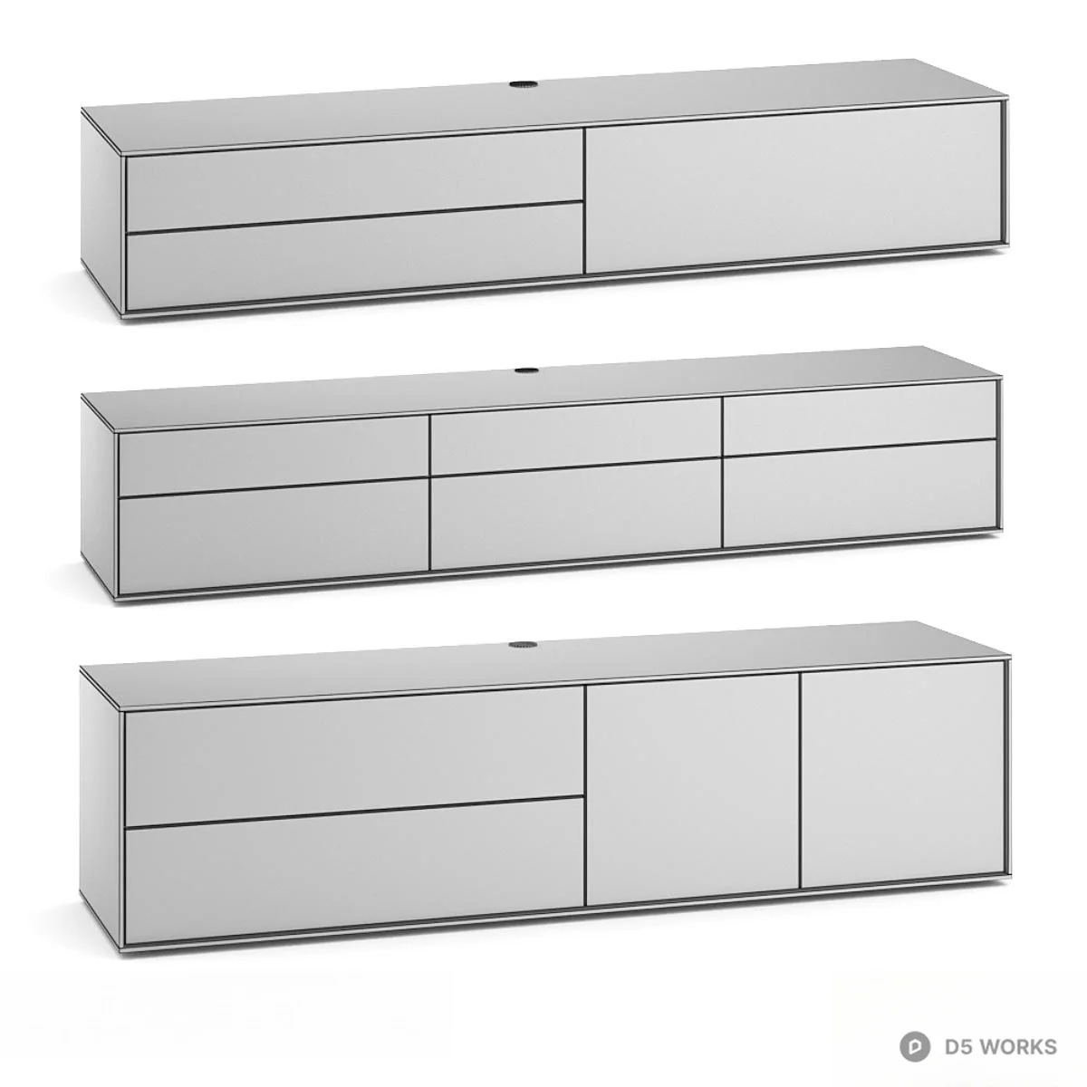 Modern Multi Tone TV Cabinet 3d model thumbnail 3