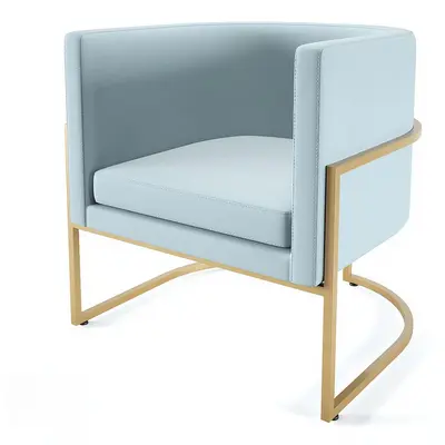 Minimalist Upholstered Armchair With Gold Metal Frame 3d model