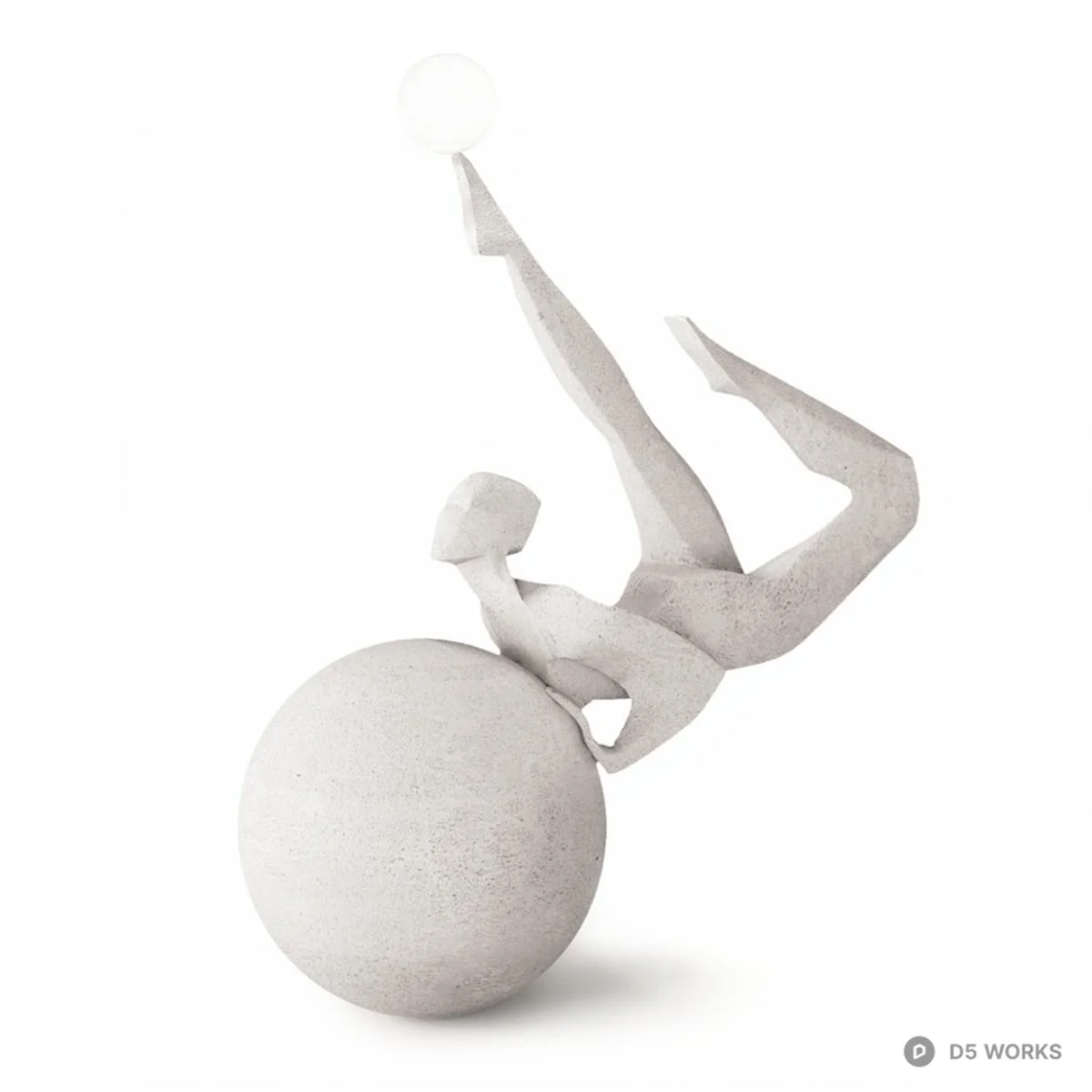 Abstract Humanoid Sculpture With Golden Sphere 3d model thumbnail 3